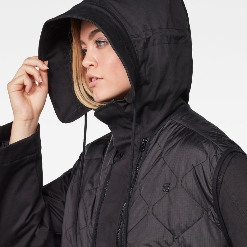 G-Star RAW® Rovic XL Hooded Transeasonal Liner Parka Black detail shot