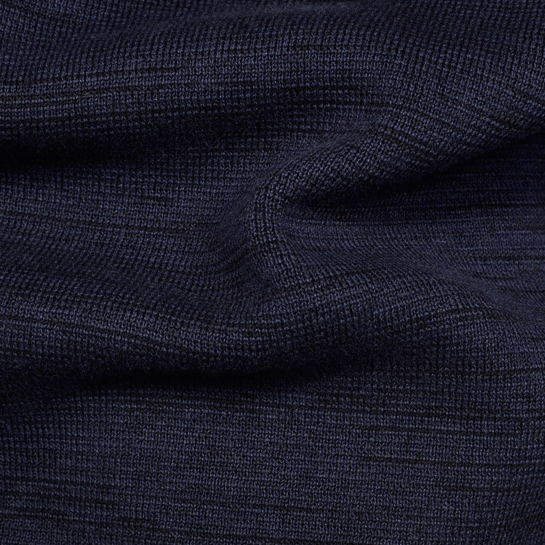 G-Star RAW® Empral Half Zip Knit Bleu foncé fabric shot