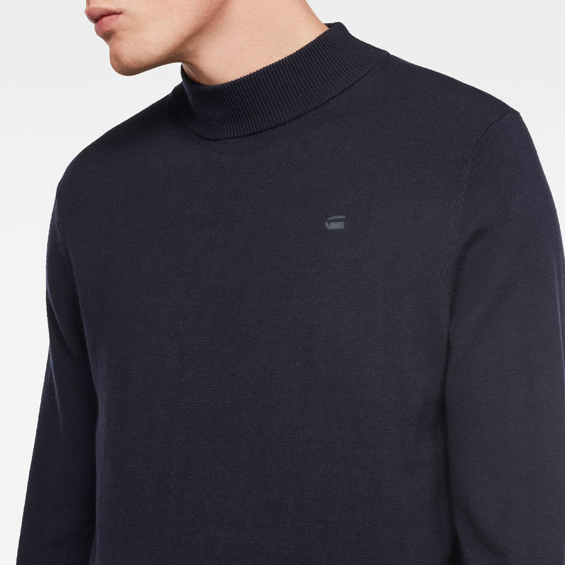 G-Star RAW® RC Core Mock Turtle Knit Dark blue detail shot