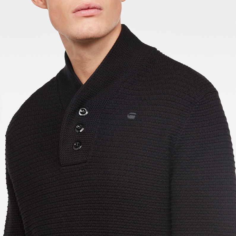 G-Star RAW® Tain Shawl Structure Knit Schwarz detail shot