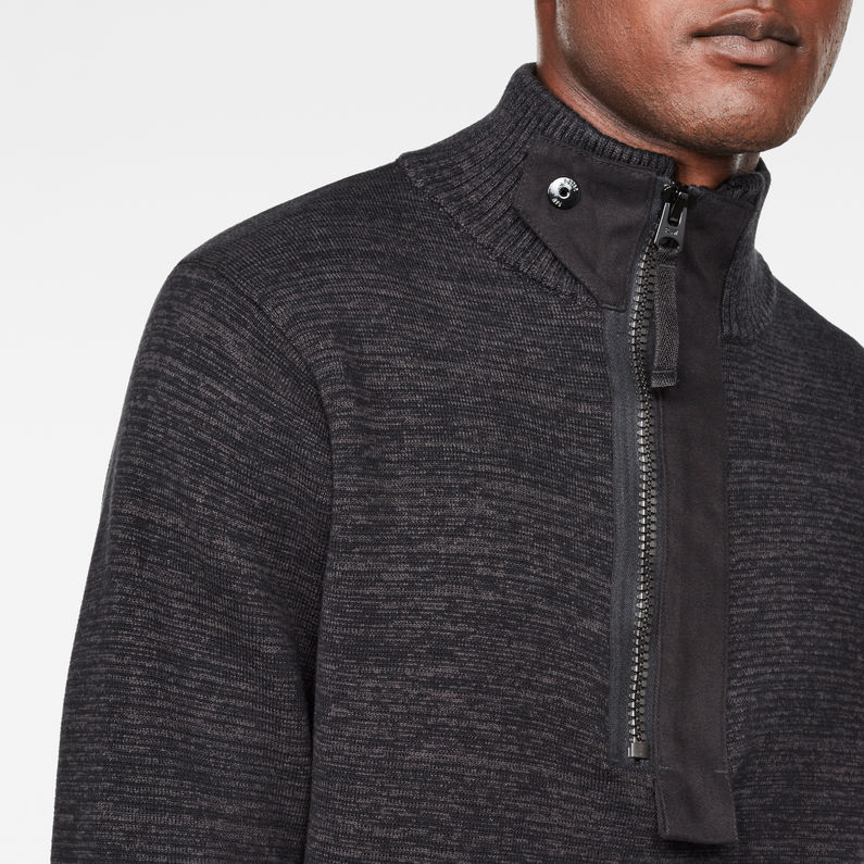 G-Star RAW® Empral Half Zip Knit Black detail shot