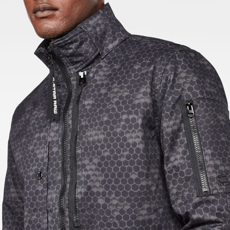 G-Star RAW® Rackam Utility Padded Overshirt Grey detail shot