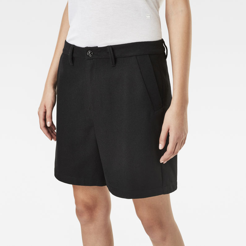 G-Star RAW® Bronson High Waist Bermuda Chino Shorts Black detail shot