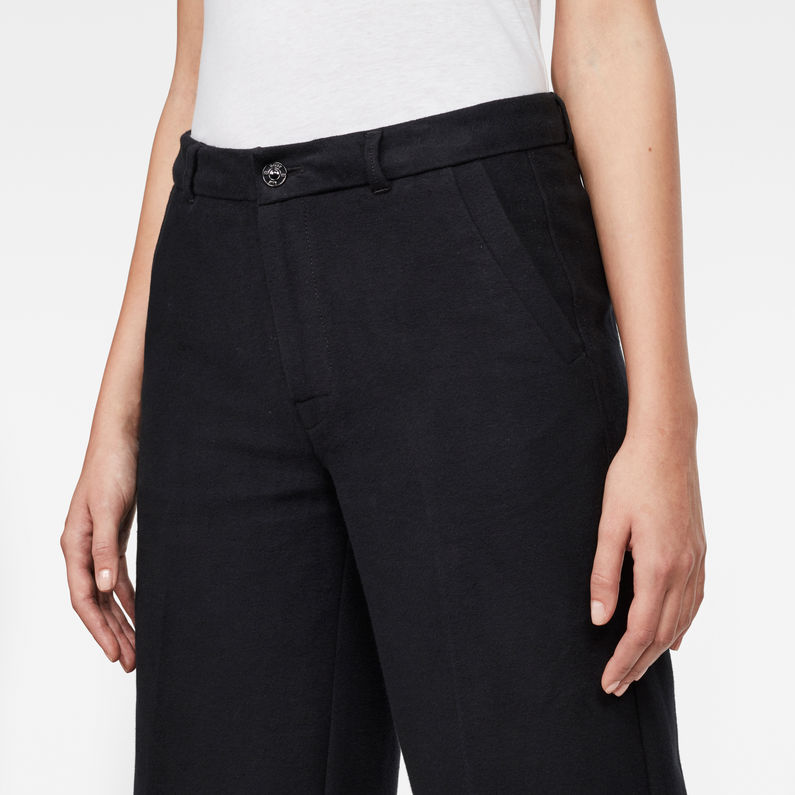 G-Star RAW® Bronson High-Waist Wide-Leg Chino Black detail shot