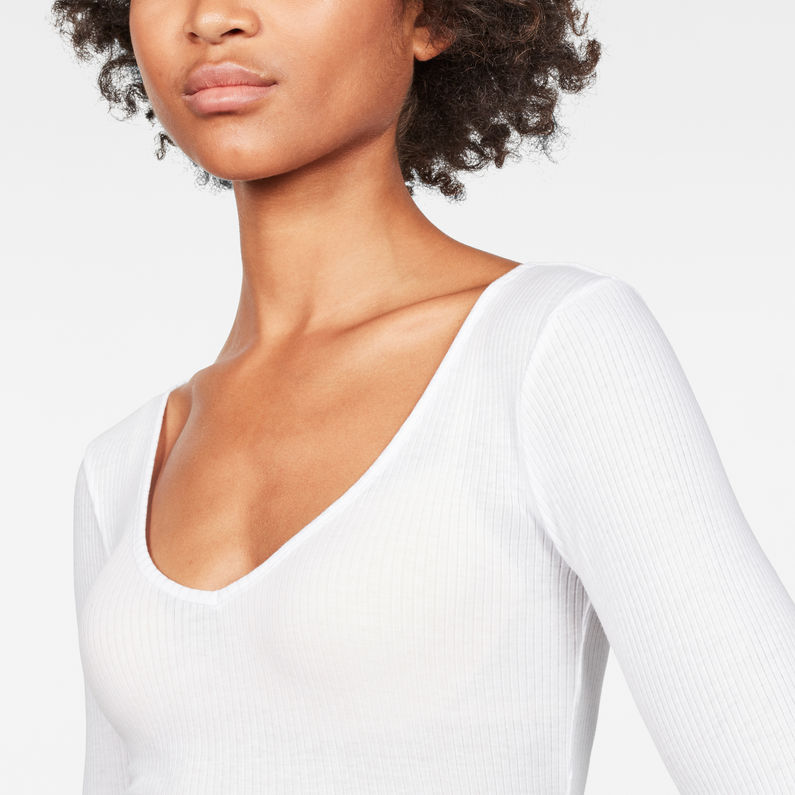 G-Star RAW® Wyver Slim V-Neck T-Shirt White detail shot