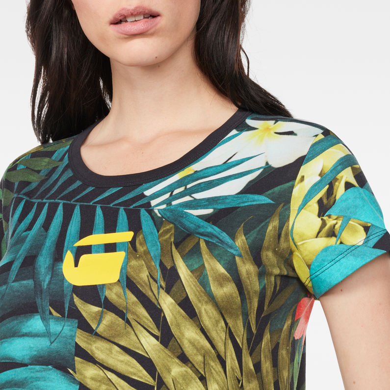 G-Star RAW® Aloha X25 Print Straight T-Shirt Green detail shot