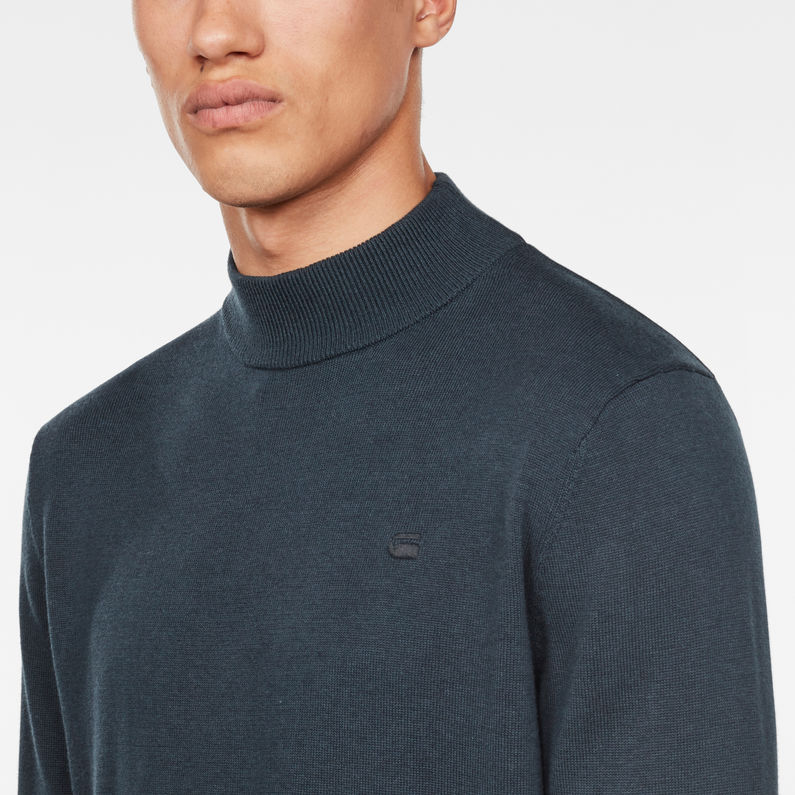 G-Star RAW® RC Core Mock Turtle Knit Medium blue detail shot