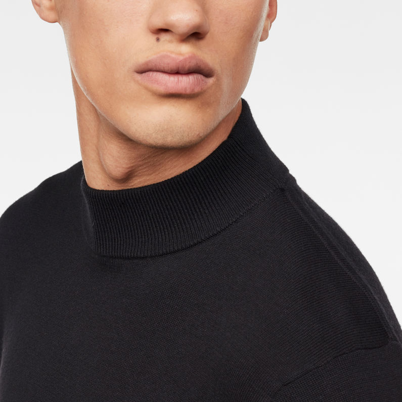 G-Star RAW® RC Core Mock Turtle Knit Black detail shot