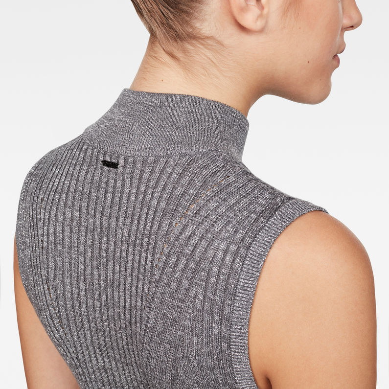 G-Star RAW® RC Lynn Mock-Turtle Sleeveless Knit Grey detail shot