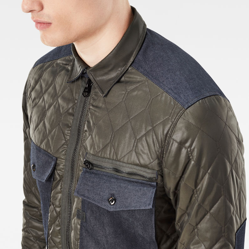 G-Star RAW® Type C Padded Zip PM Overshirt Green detail shot