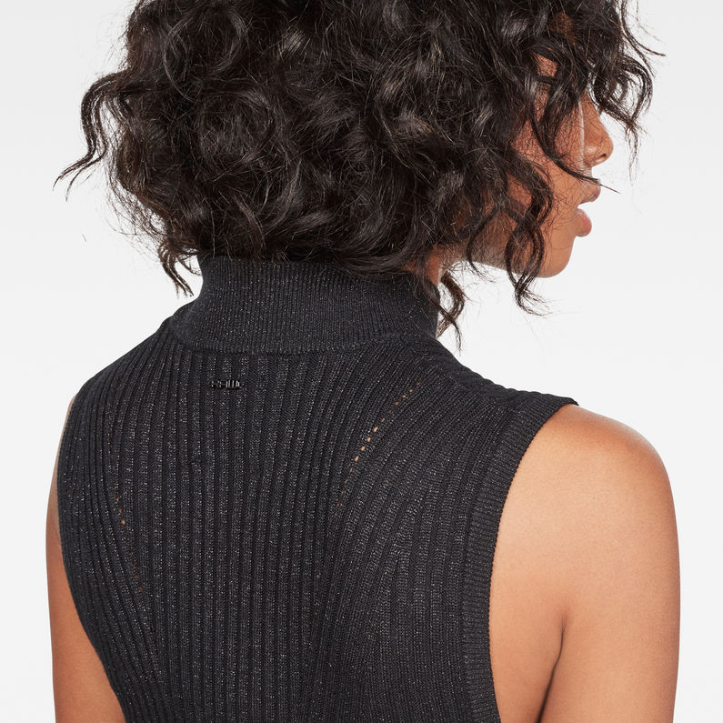 G-Star RAW® RC Lynn Mock-Turtle Sleeveless Knit Black detail shot