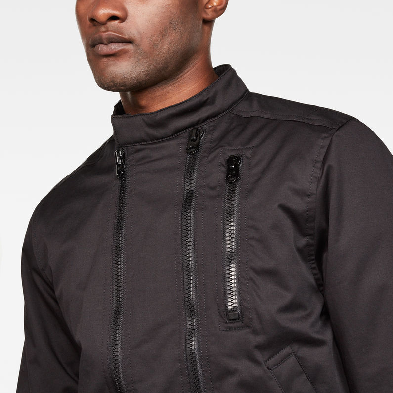 G-STAR® Deline Hybrid Archive Biker Jacket Black detail shot