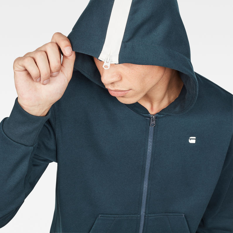 G-Star RAW® Core Hooded Zip Sweater Medium blue detail shot