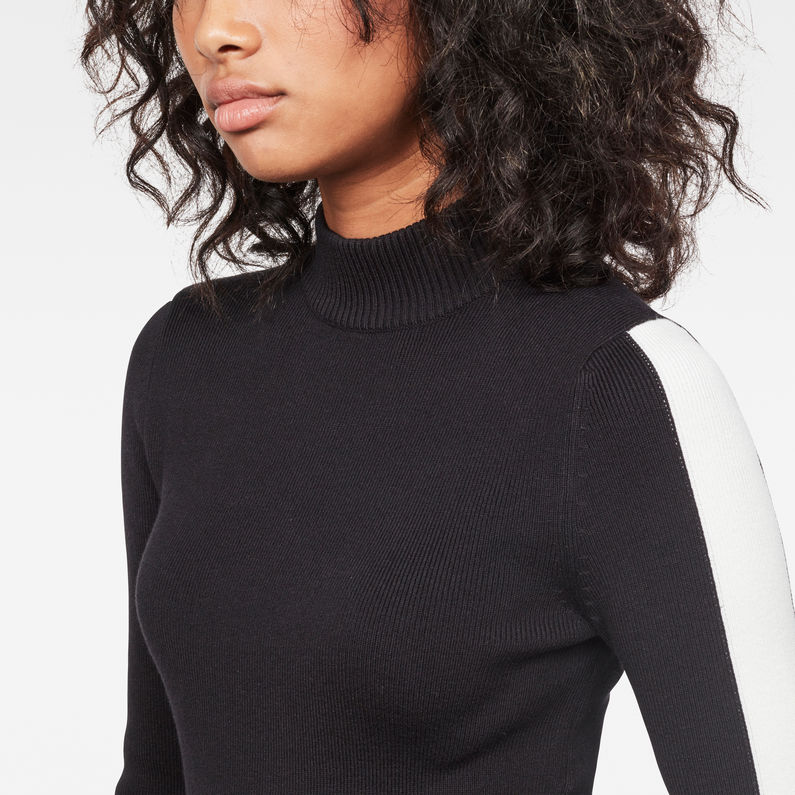 G-Star RAW® Raedium Mock Turtle Knit Black detail shot