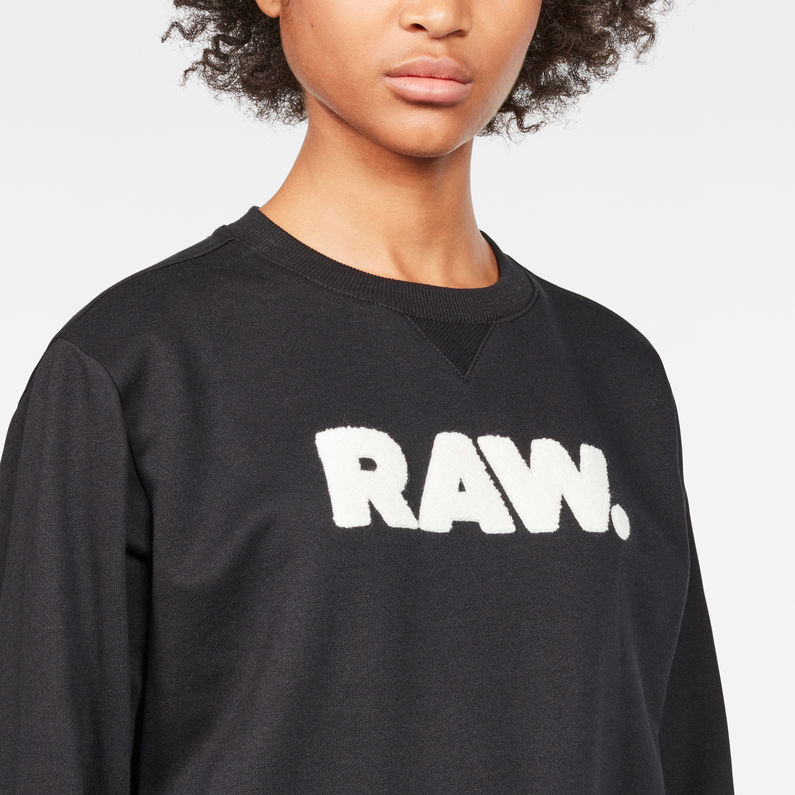 G-Star RAW® Core Boyfriend Sweater Black detail shot