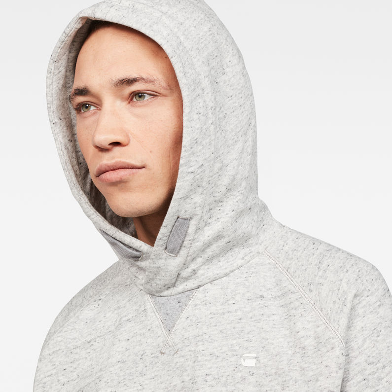 G-STAR® Calow Raglan Hooded Sweater Grau detail shot