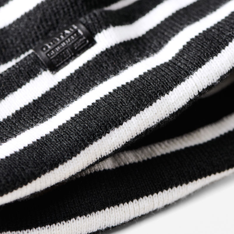 G-Star RAW® Effo Long Beanie Stripe Black detail shot buckle