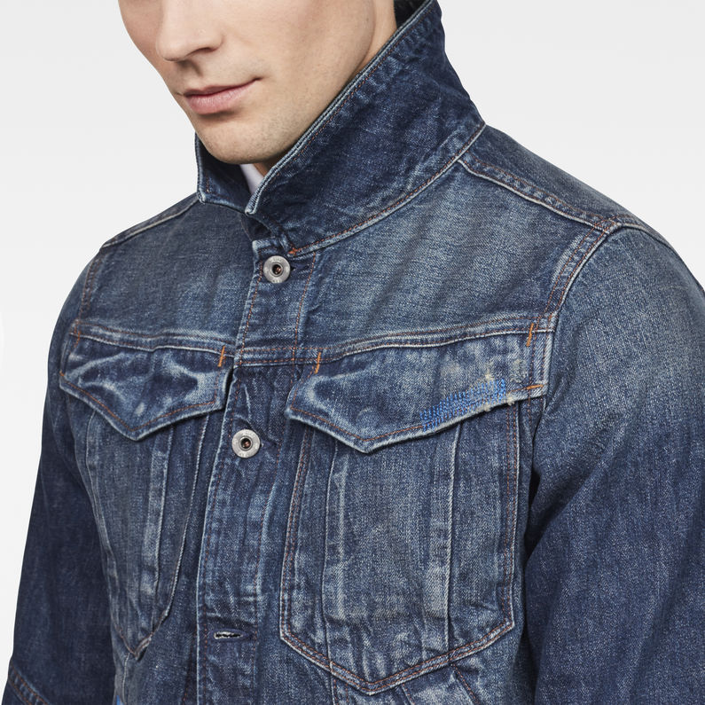 G-Star RAW® Deline Deconstructed 3D Slim Jacket Azul intermedio detail shot