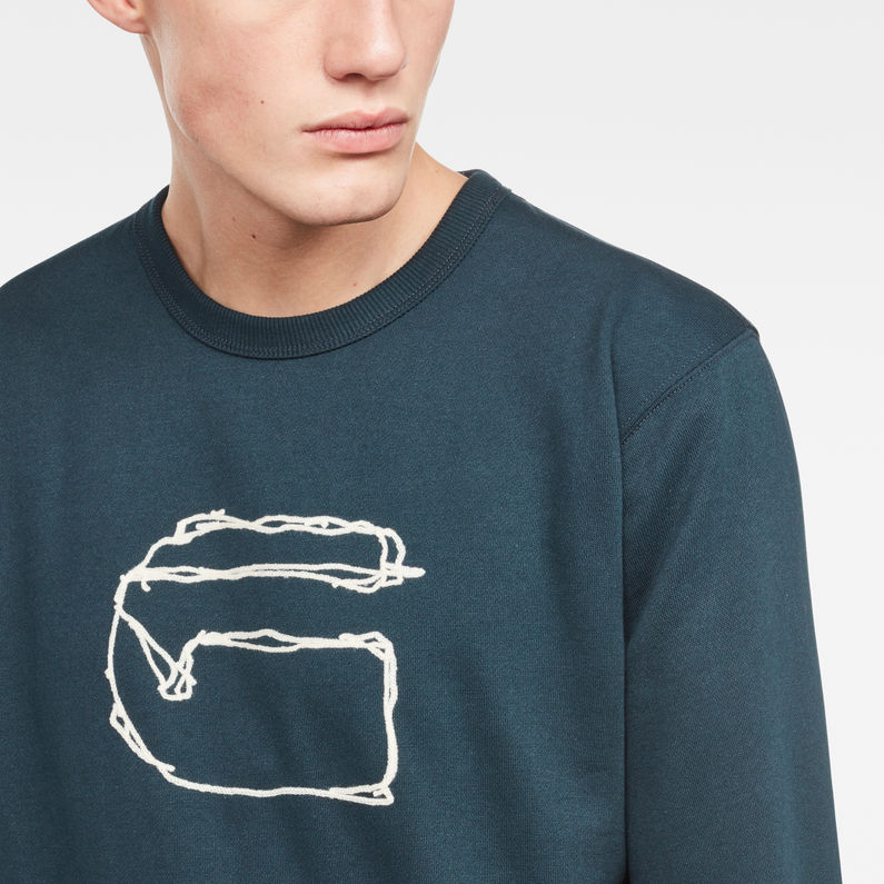 G-Star RAW® Monthon Sweater Medium blue detail shot