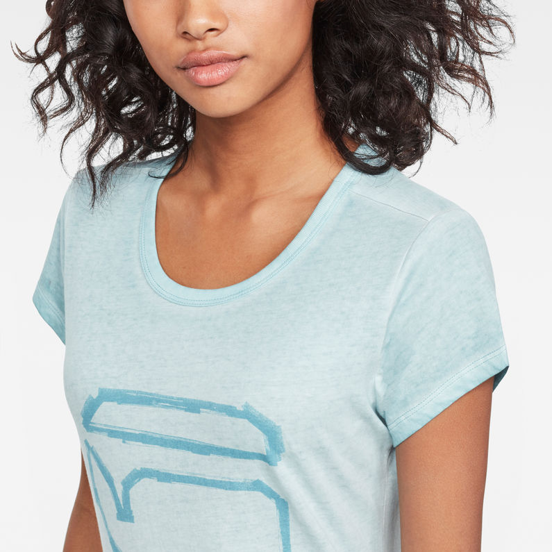 G-Star RAW® Thilea Slim T-Shirt Light blue detail shot