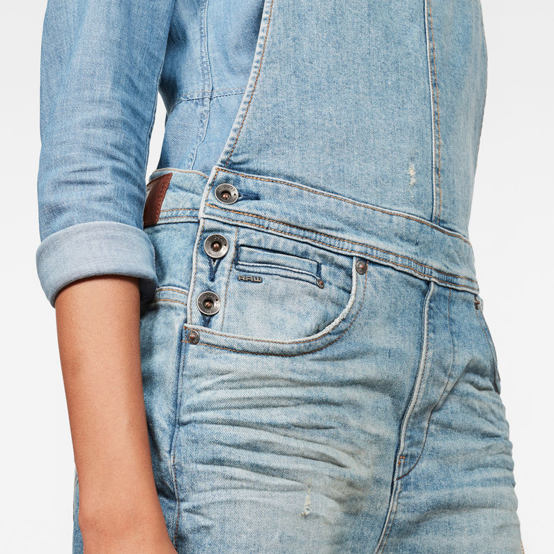 G-Star RAW® Midge Saddle Boyfriend Denim Overalls Medium blue detail shot