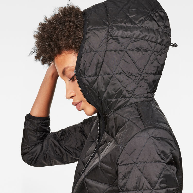 G-Star RAW® Strett Utility Hooded Padded Bomber Black detail shot