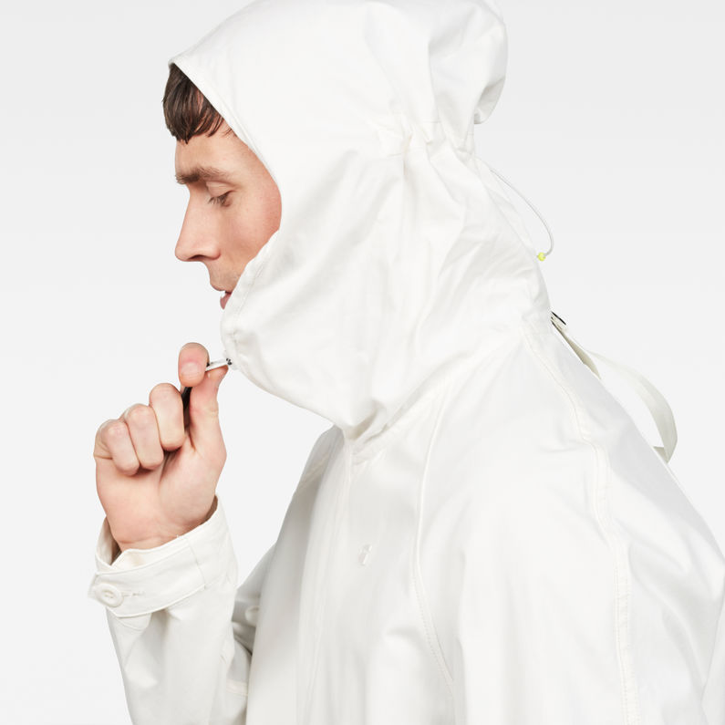 G-Star RAW® Strett Hooded Parka Overshirt White detail shot