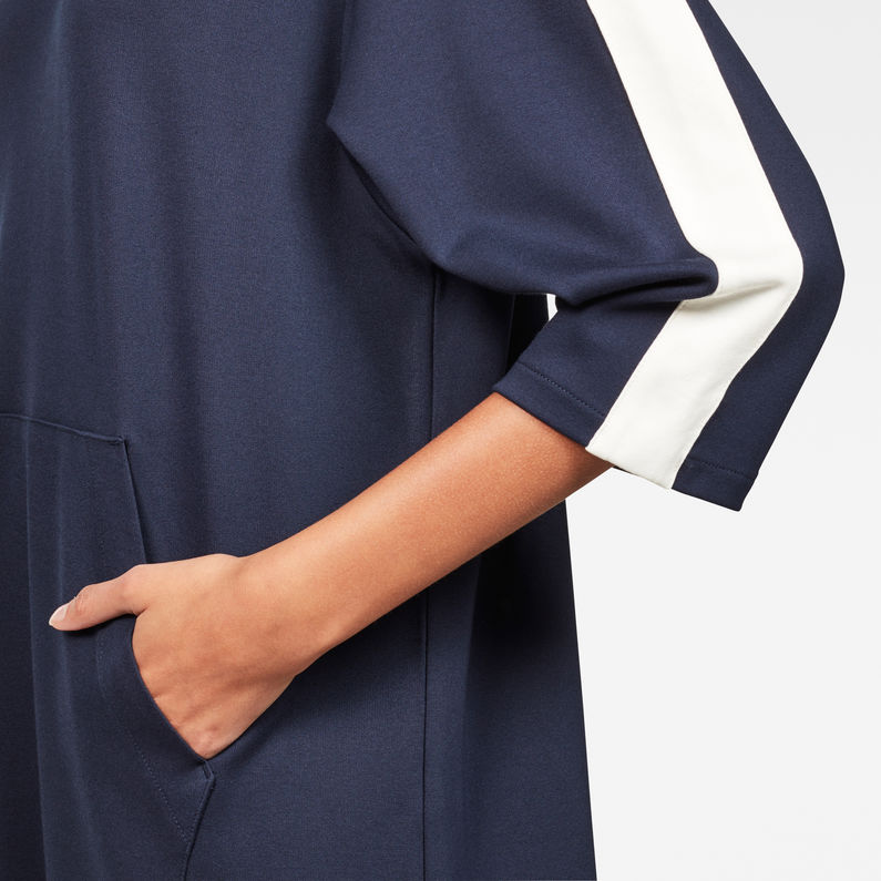 G-STAR® Nostelle Stripe Crew Dress Dark blue detail shot