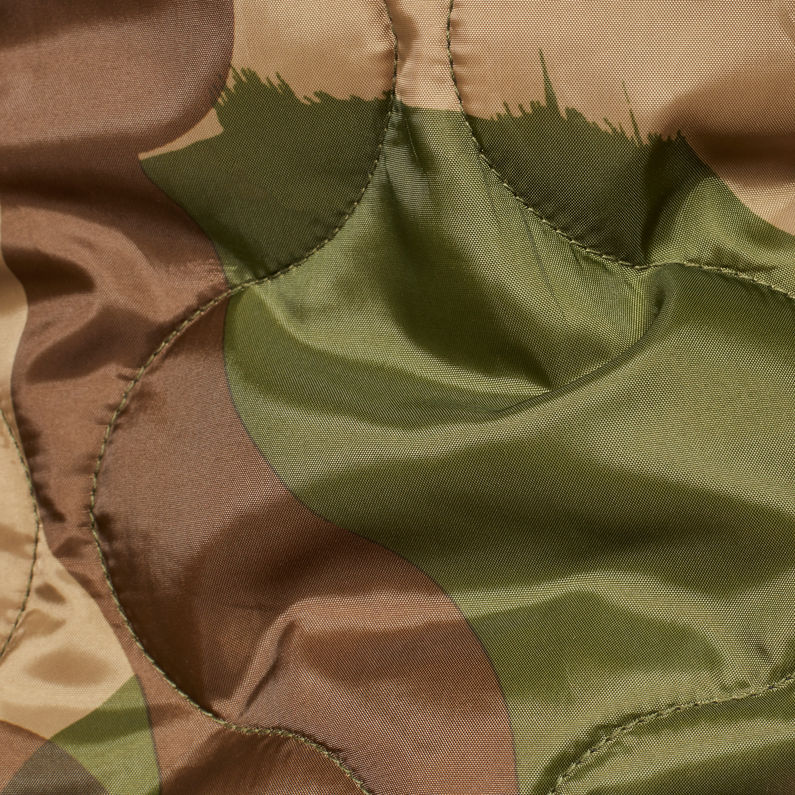 G-Star RAW® Edla Padded Hooded Jacket Green fabric shot