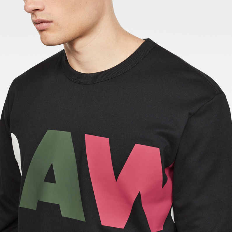 G-Star RAW® Noct Stalt Deconstructed Sweater Black detail shot