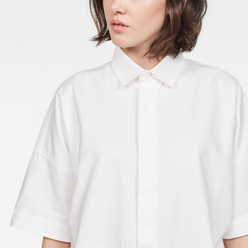 G-STAR® Deline Polo Dress White detail shot