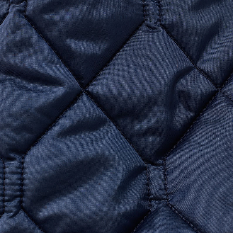 G-Star RAW® Meefic Quilted Hooded Overshirt Azul intermedio fabric shot