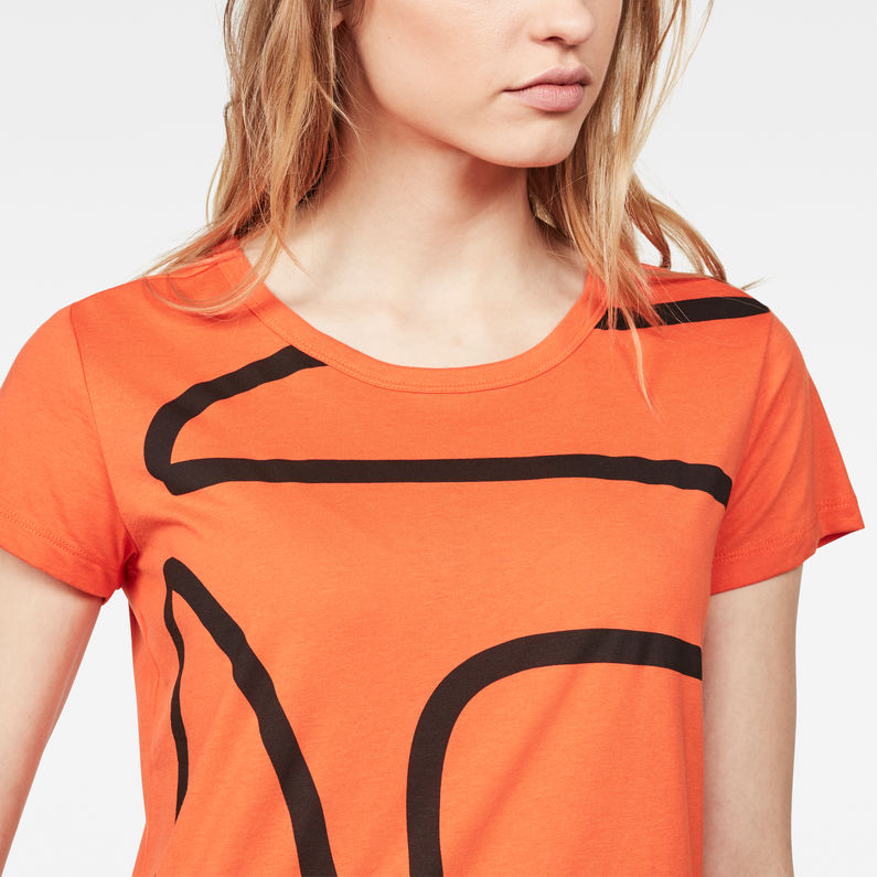 G-Star RAW® Flemster Straight T-Shirt Naranja detail shot