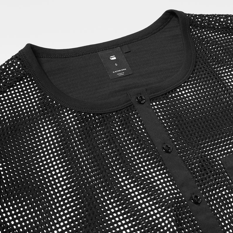 G-Star RAW® Zalow Straight Granddad T-Shirt Black detail shot