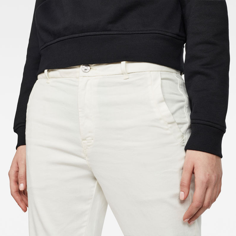 G-STAR® Bronson Mid waist Skinny Chino Weiß detail shot