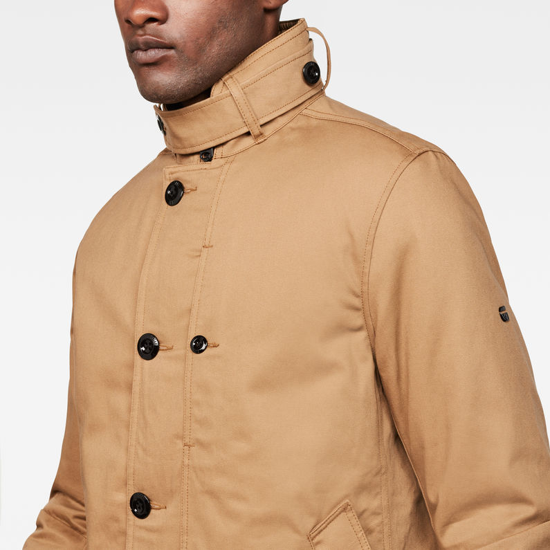 G-Star RAW® Garber Padded Trench Marrón detail shot