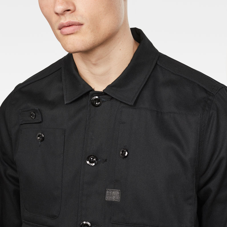 G-Star RAW® Stalt Hybrid Archive Overshirt Black detail shot