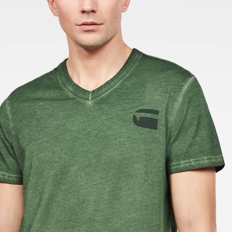 G-Star RAW® Doax V-Neck T-Shirt Green detail shot