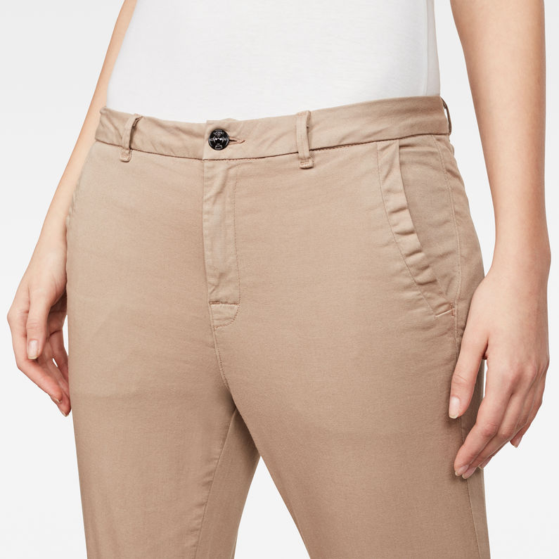 G-STAR® Bronson Mid waist Skinny Chino Beige detail shot