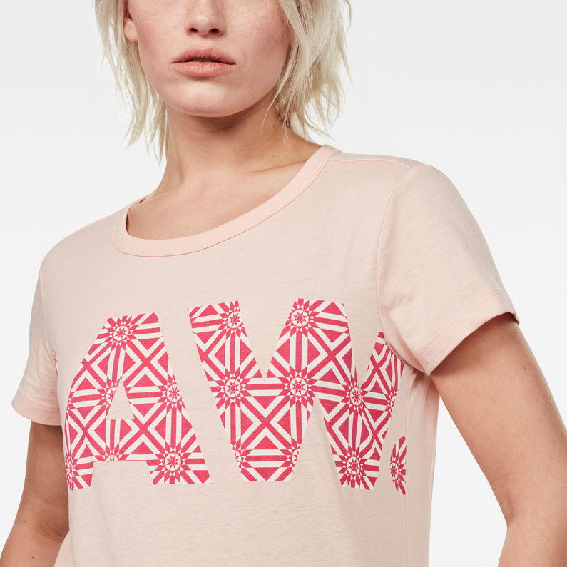 G-Star RAW® Oluva Straight T-Shirt Pink detail shot
