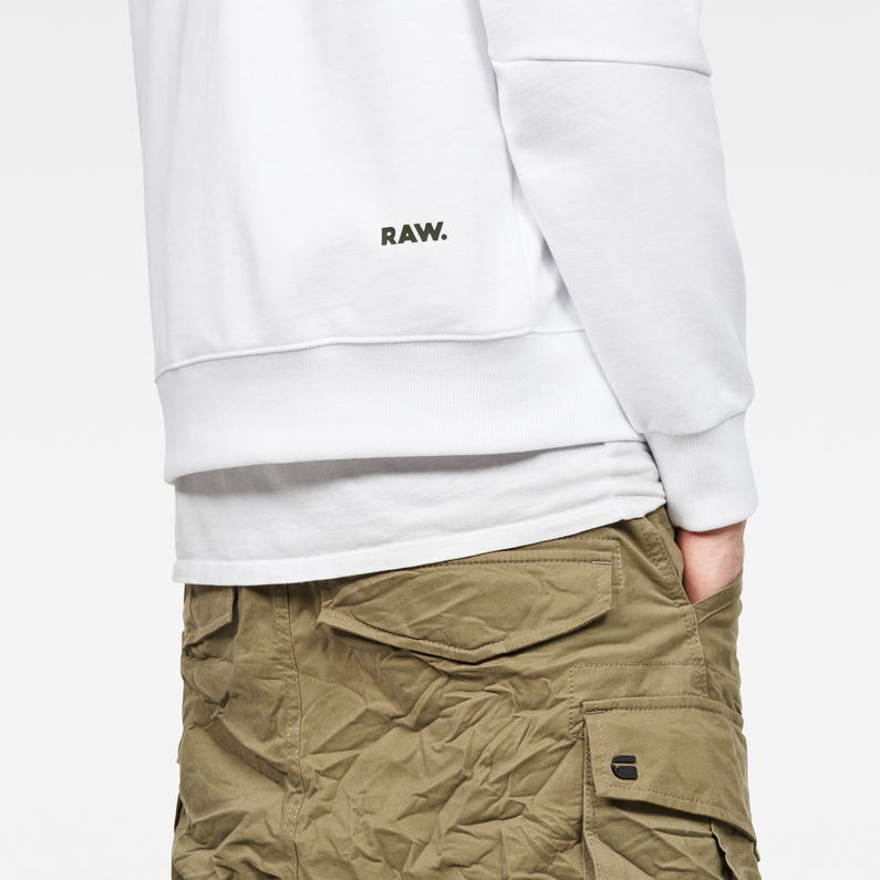 G-Star RAW® Torne Stalt Deconstructed Sweater White detail shot