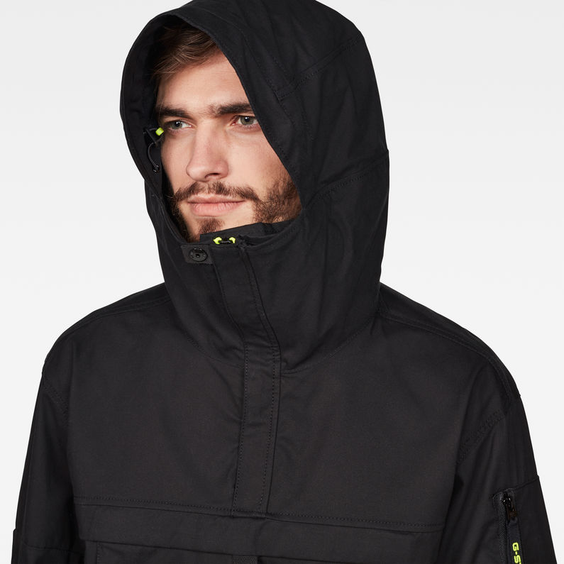 G-Star RAW® Rackam Anorak Hooded Overshirt Black detail shot