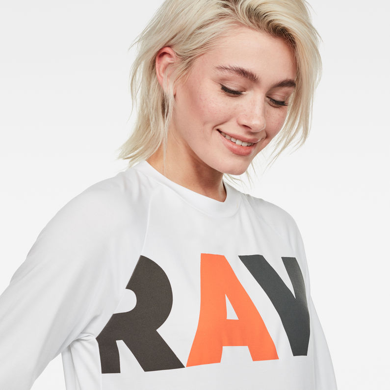 G-Star RAW® Fauq Cropped Sweater Blanc detail shot