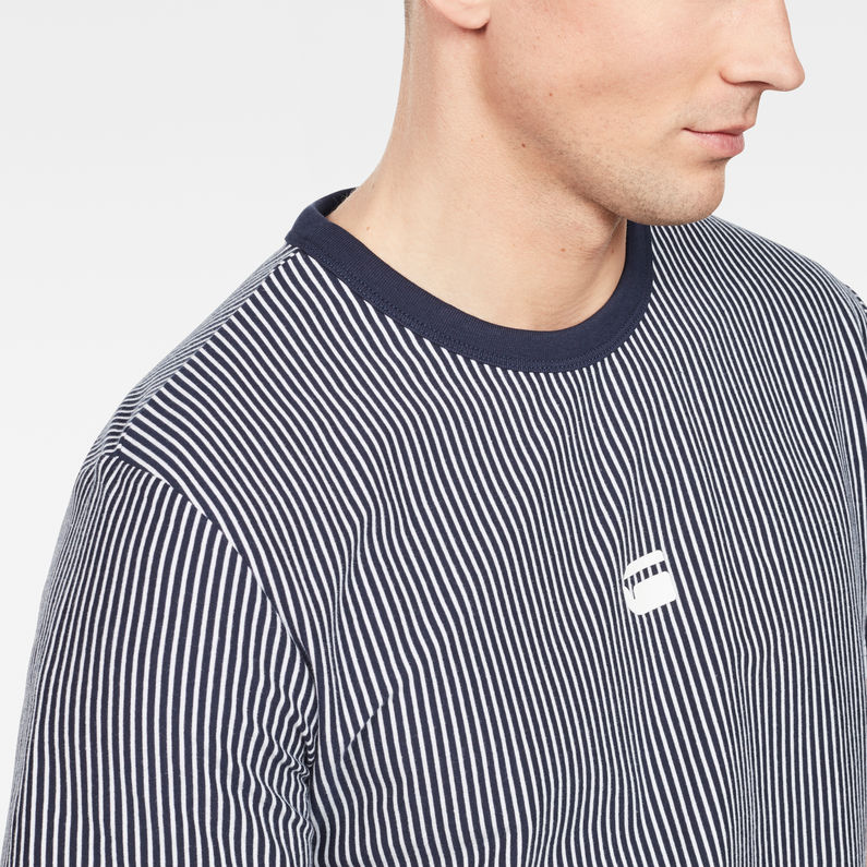 G-Star RAW® Raw Correct Coly Stripe Patterned T-Shirt Dark blue detail shot
