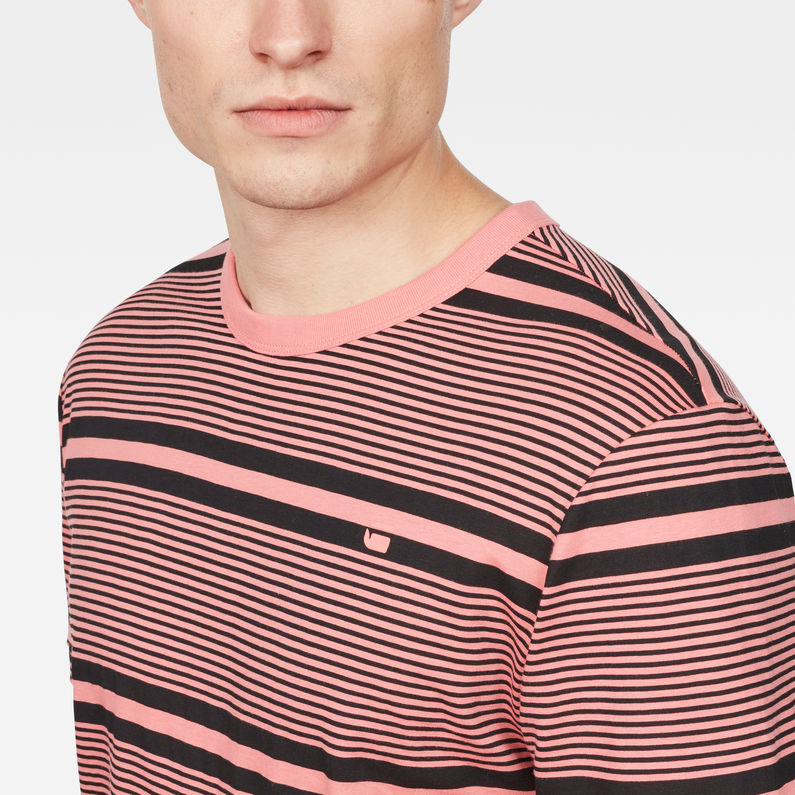 G-Star RAW® Makauri Stripe-5 T-Shirt Pink detail shot