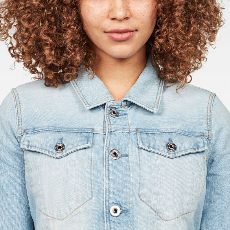 G-STAR® D-Staq Deconstructed Ripped Denim Jacket Lichtblauw detail shot