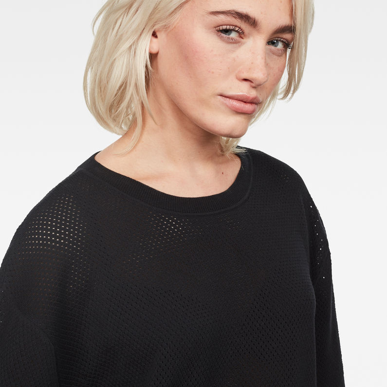 G-Star RAW® Boxy Mesh Knit Black detail shot