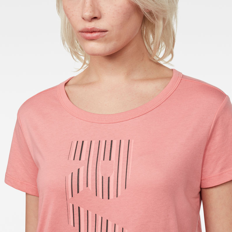 G-Star RAW® Raw Correct Rowinda Straight T-Shirt Pink detail shot