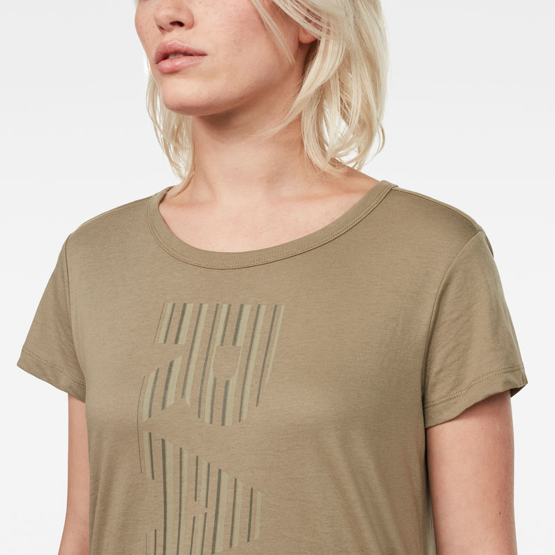 G-Star RAW® Raw Correct Rowinda Straight T-Shirt Beige detail shot