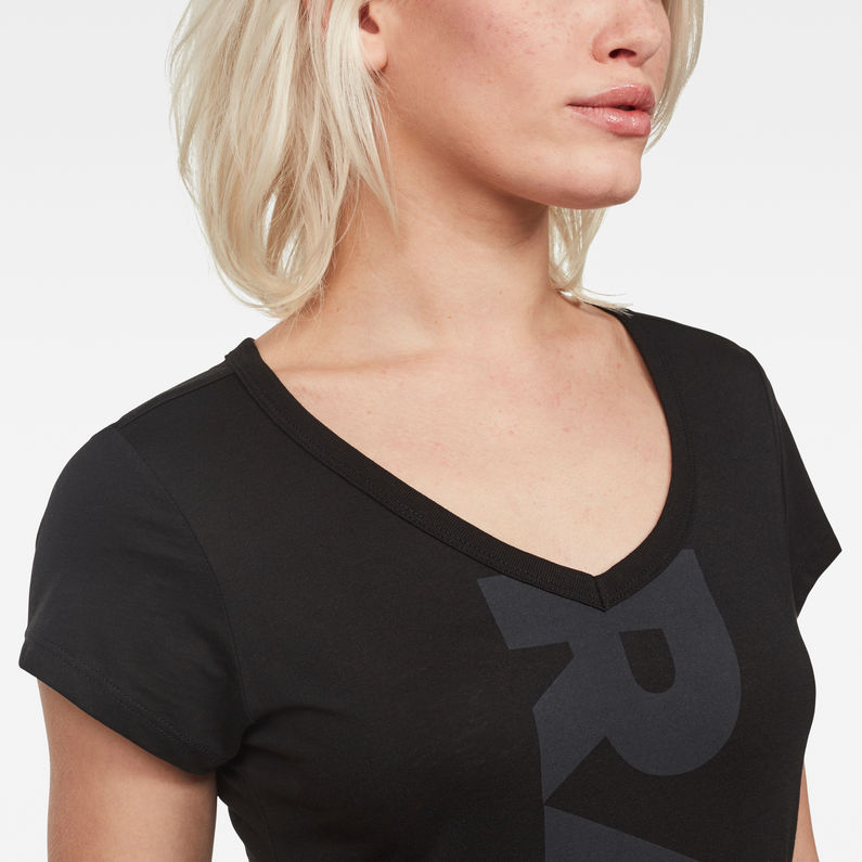 G-Star RAW® Emoru Slim T-Shirt Noir detail shot